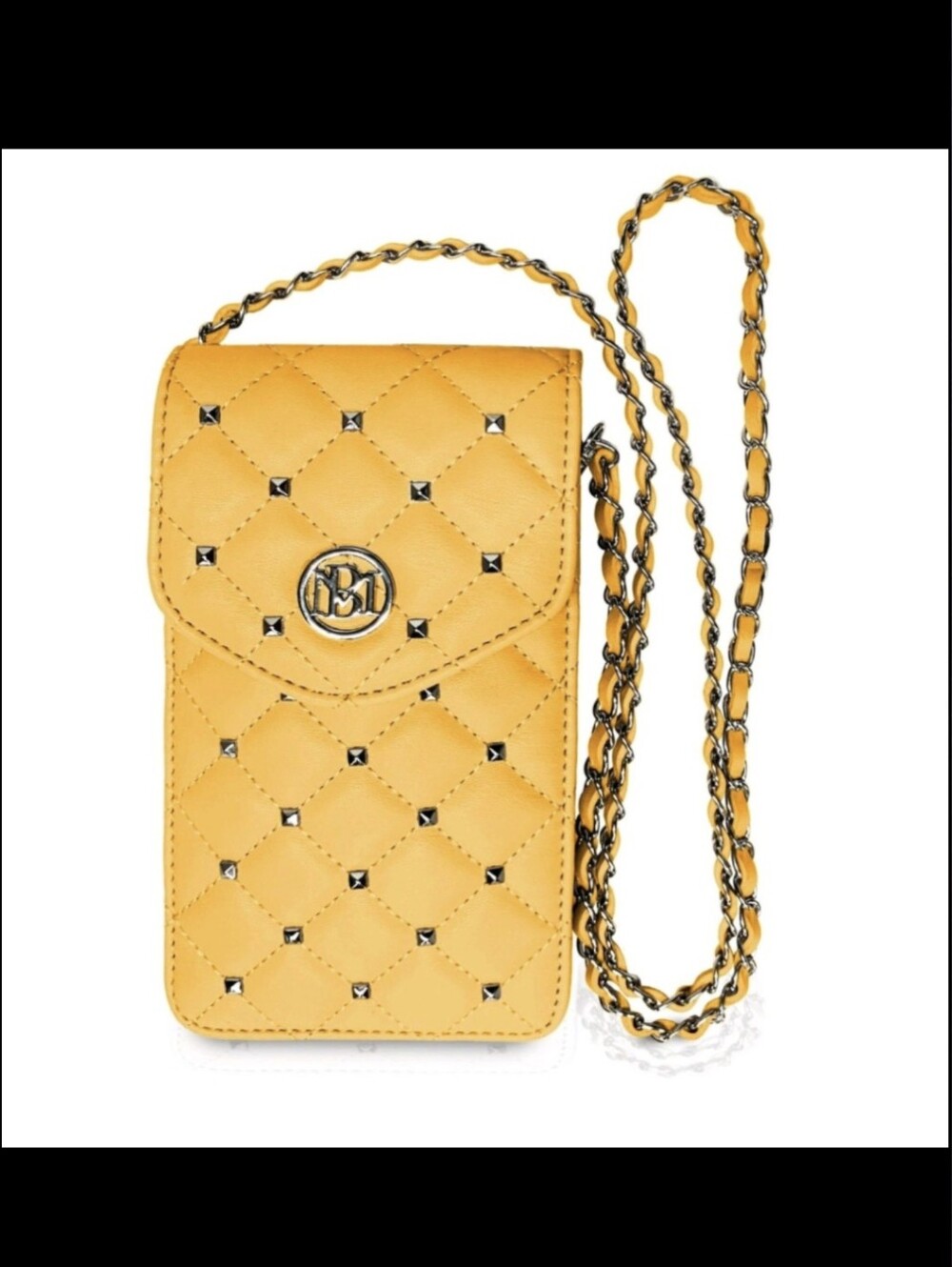 Badgley Mischka Studio Studded Wallet with Phone Case Yellow Diamond